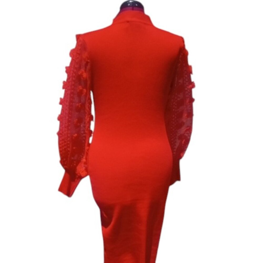 Almost Famous | Vibrant Red Long Sleeve Dress | XL | GUC - Picture 5 of 6
